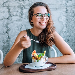 Woman enjoying a healthy snack