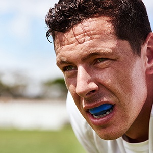 Man wearing a mouthguard
