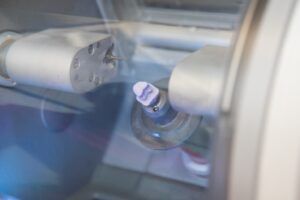 a CEREC crown in a milling unit